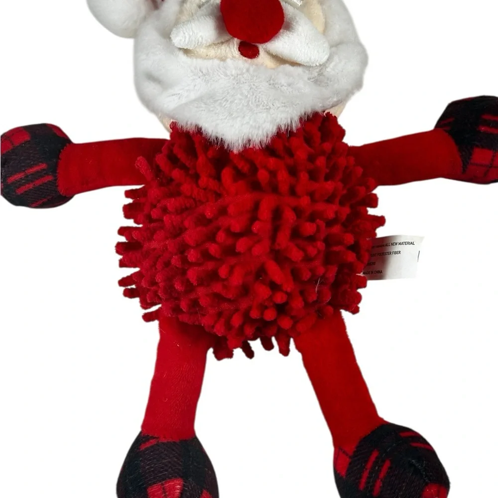 Santa Dog Toy Textured Pet Toy Squeaker